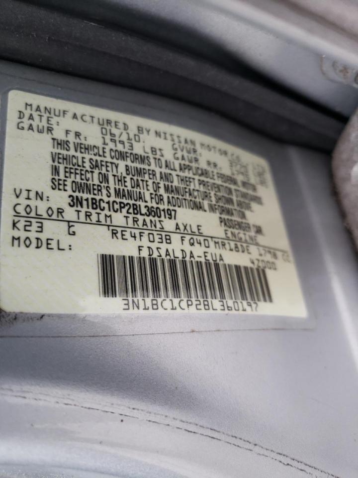 Photo 10 from auction – 2011 NISSAN VERSA S with VIN 3N1BC1CP2BL360197