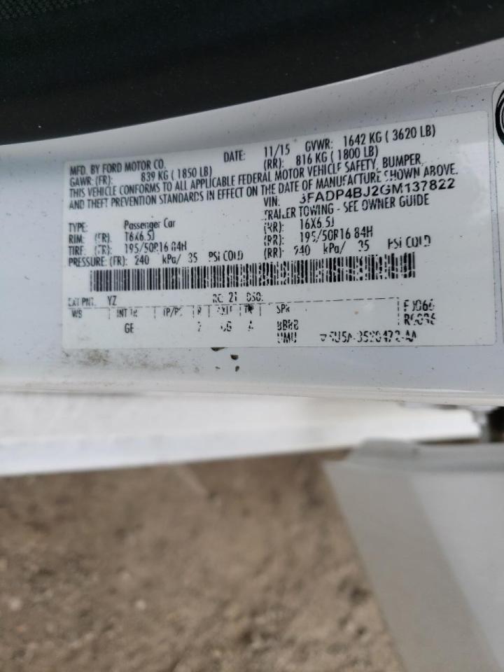 Photo 10 from auction – 2016 FORD FIESTA SE with VIN 3FADP4BJ2GM137822