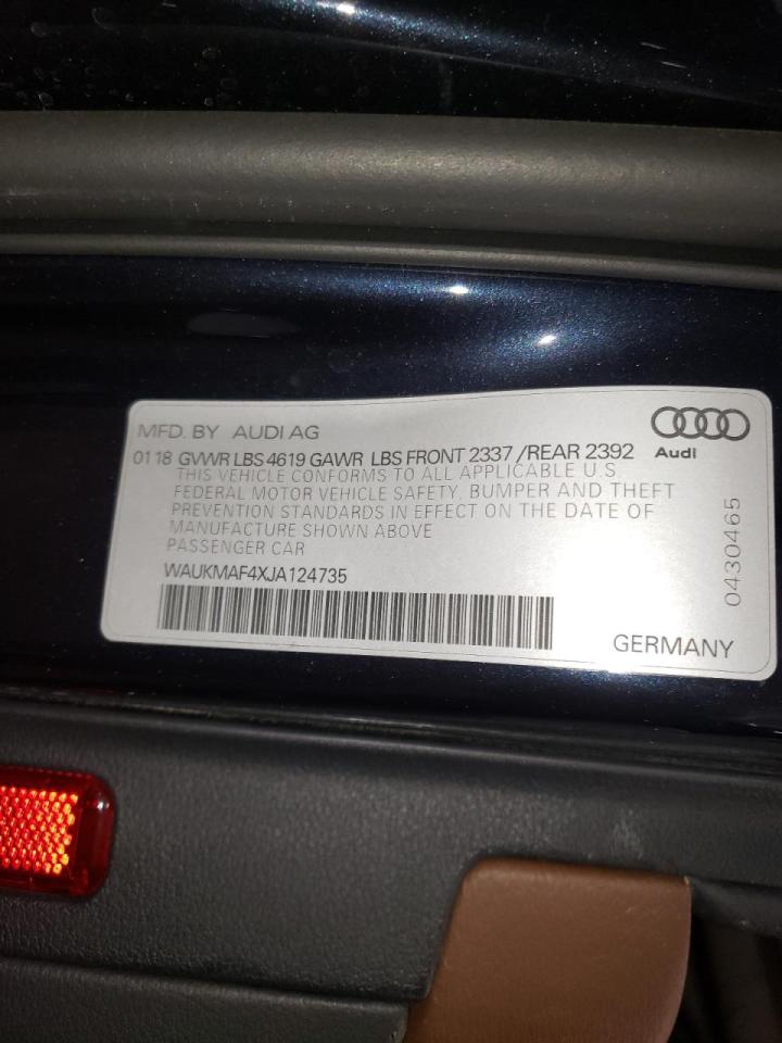 Photo 10 from auction – 2018 AUDI A4 PREMIUM with VIN WAUKMAF4XJA124735