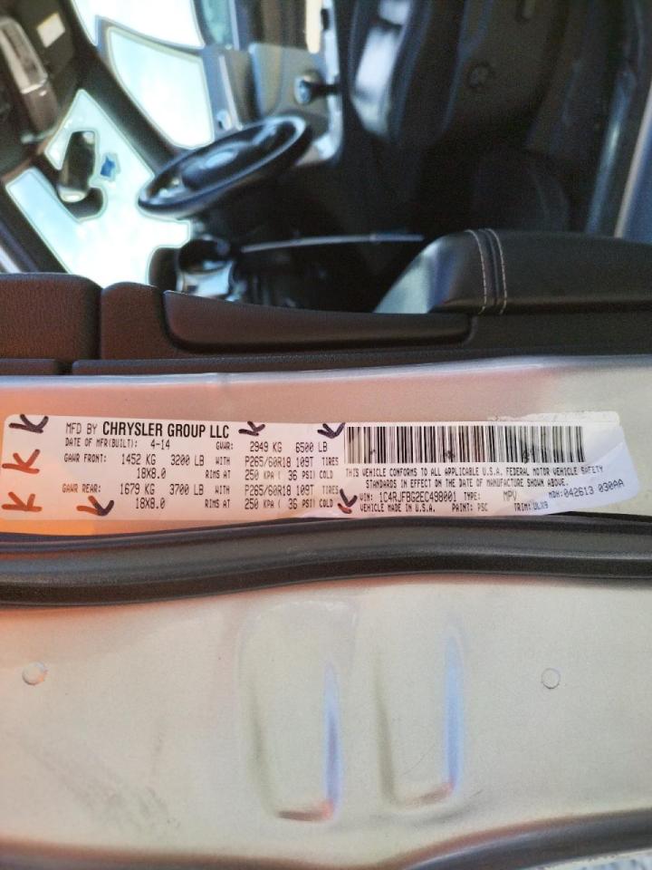 Photo 10 from auction – 2014 JEEP GRAND CHER with VIN 1C4RJFBG2EC498001
