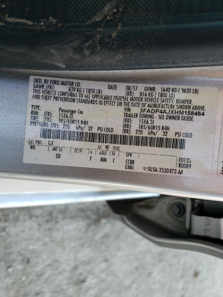 Photo 10 from auction – 2017 FORD FIESTA S with VIN 3FADP4AJXHM158484