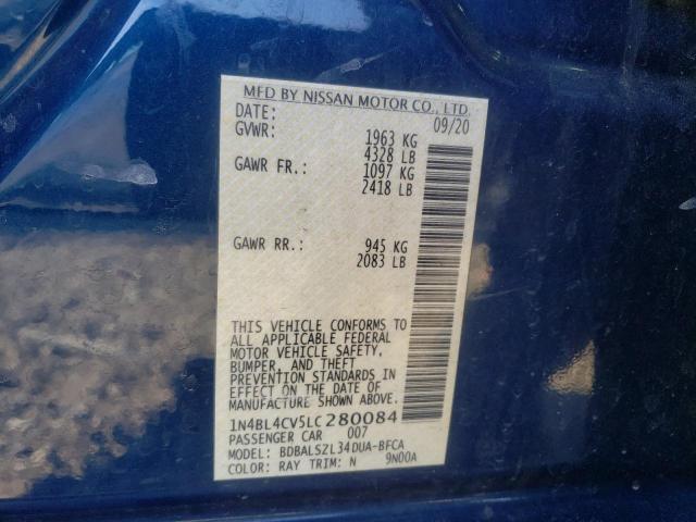 Photo 10 from auction – 2020 NISSAN ALTIMA SR with VIN 1N4BL4CV5LC280084