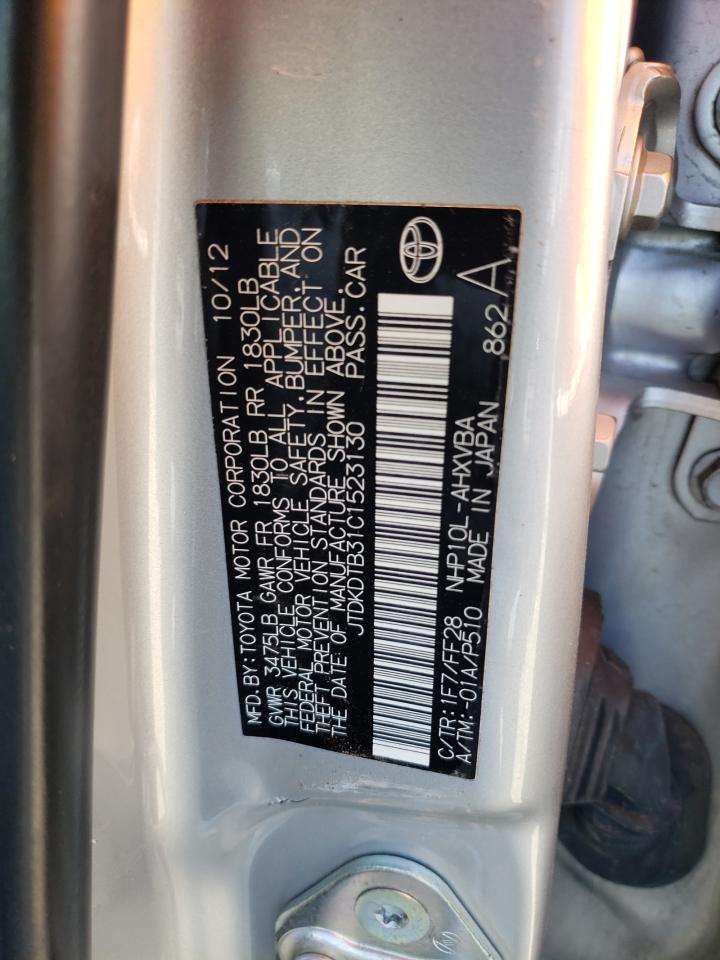 Photo 10 from auction – 2012 TOYOTA PRIUS C with VIN JTDKDTB31C1523130