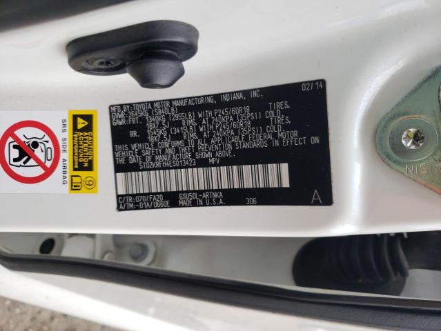 Photo 10 from auction – 2014 TOYOTA HIGHLANDER with VIN 5TDZKRFH4ES013423