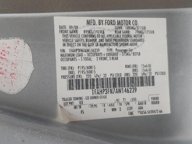 Photo 10 from auction – 2010 FORD FOCUS SE with VIN 1FAHP3FN7AW146239