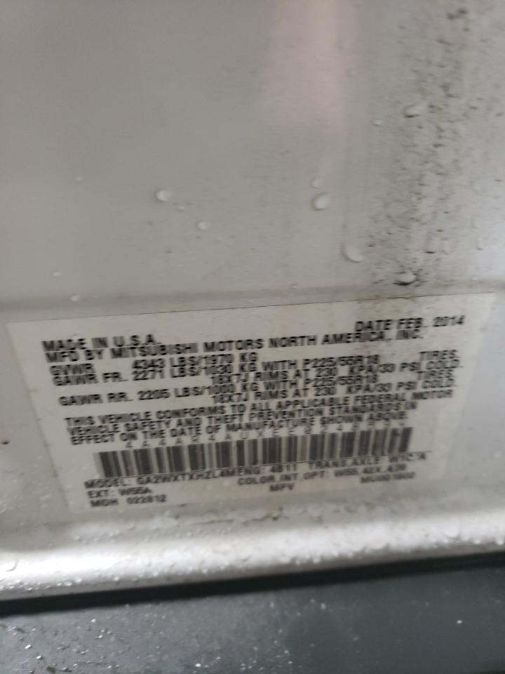 Photo 10 from auction – 2014 MITSUBISHI OUTLANDER with VIN 4A4AR4AUXEE024859