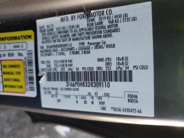 Photo 10 from auction – 2013 FORD FUSION SE with VIN 3FA6P0HRXDR309110