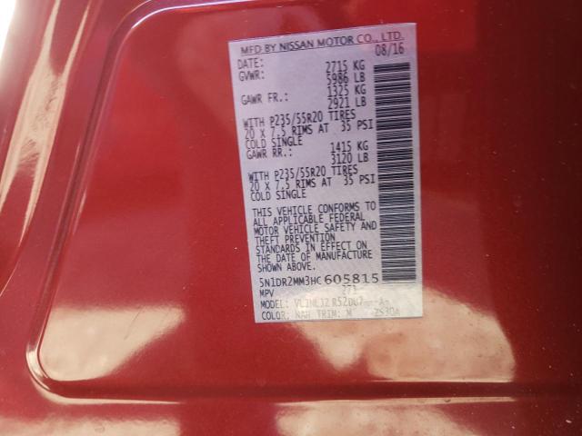Photo 10 from auction – 2017 NISSAN PATHFINDER with VIN 5N1DR2MM3HC605815