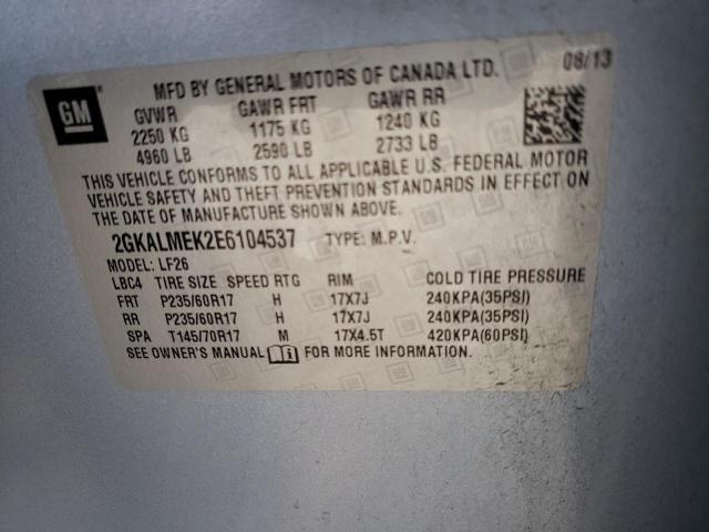 Photo 10 from auction – 2014 GMC TERRAIN SL with VIN 2GKALMEK2E6104537