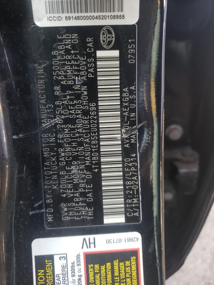 Photo 10 from auction – 2014 TOYOTA AVALON HYB with VIN 4T1BD1EB5EU022696