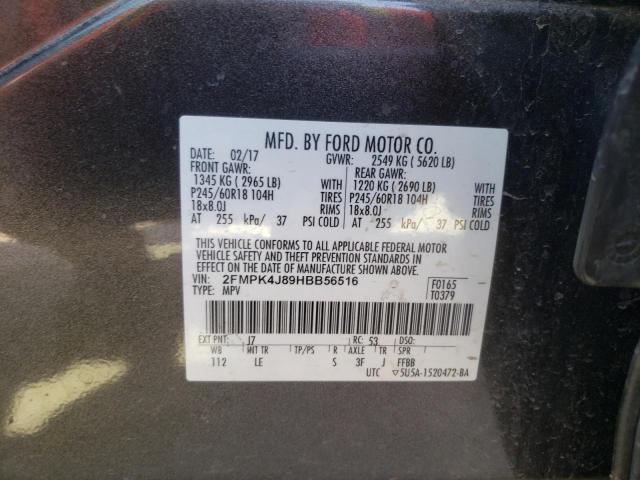Photo 10 from auction – 2017 FORD EDGE SEL with VIN 2FMPK4J89HBB56516