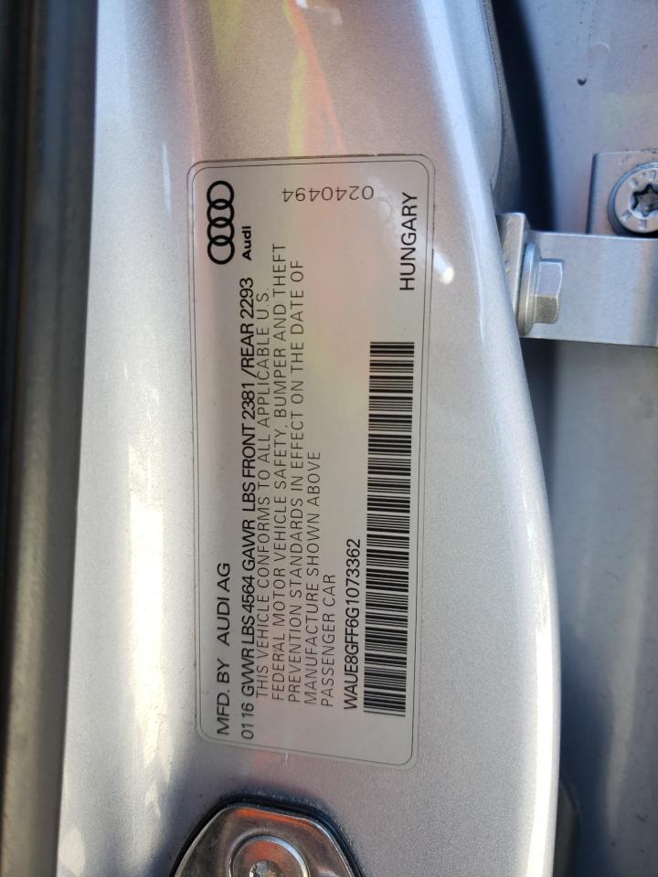 Photo 10 from auction – 2016 AUDI A3 PREMIUM with VIN WAUE8GFF6G1073362