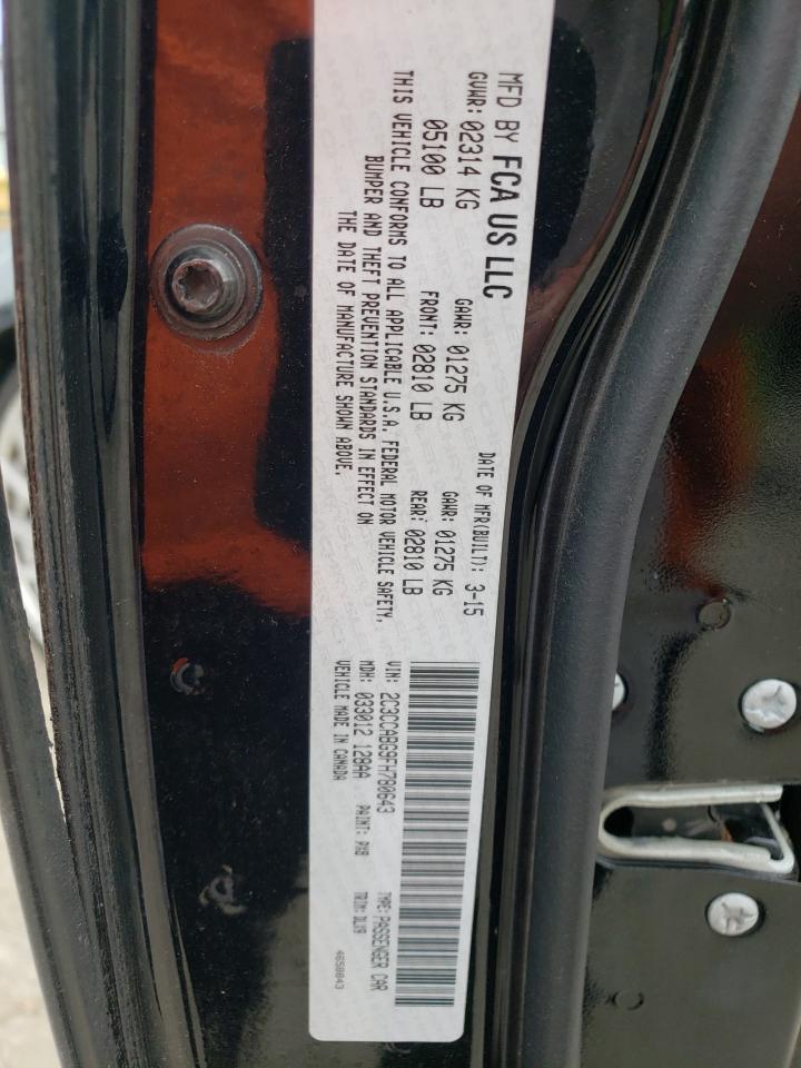 Photo 10 from auction – 2015 CHRYSLER 300 S with VIN 2C3CCABG9FH780643