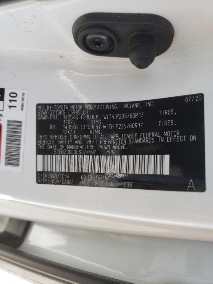 Photo 10 from auction – 2020 TOYOTA SIENNA LE with VIN 5TDKZ3DC3LS077497