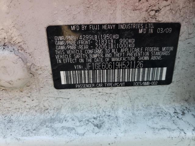 Photo 10 from auction – 2009 SUBARU IMPREZA 2. with VIN JF1GE60619H521126