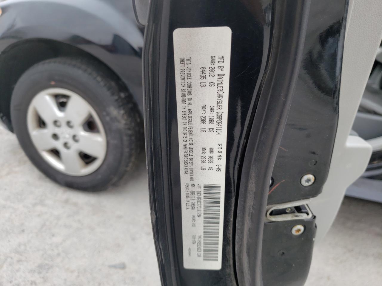 Photo 10 from auction – 2007 DODGE CALIBER with VIN 1B3HB28C27D101794