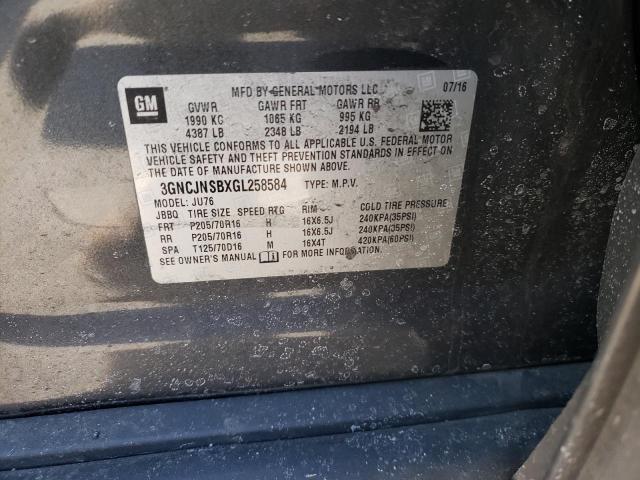 Photo 10 from auction – 2016 CHEVROLET TRAX LS with VIN 3GNCJNSBXGL258584