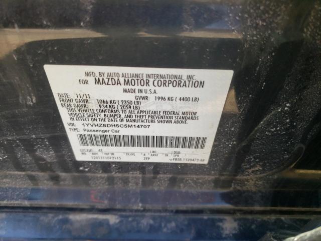 Photo 10 from auction – 2012 MAZDA 6 I with VIN 1YVHZ8DH5C5M14707
