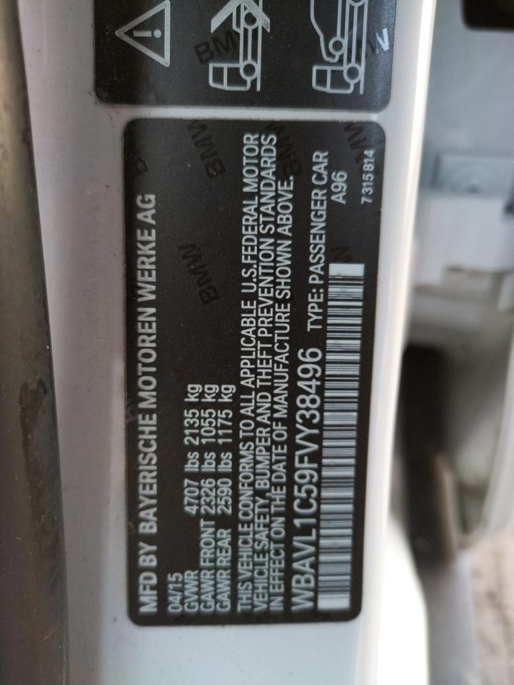 Photo 10 from auction – 2015 BMW X1 XDRIVE2 with VIN WBAVL1C59FVY38496