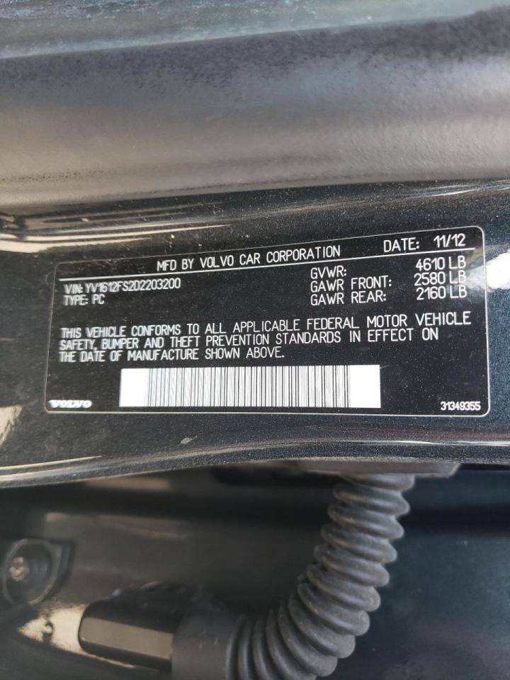 Photo 10 from auction – 2013 VOLVO S60 T5 with VIN YV1612FS2D2203200