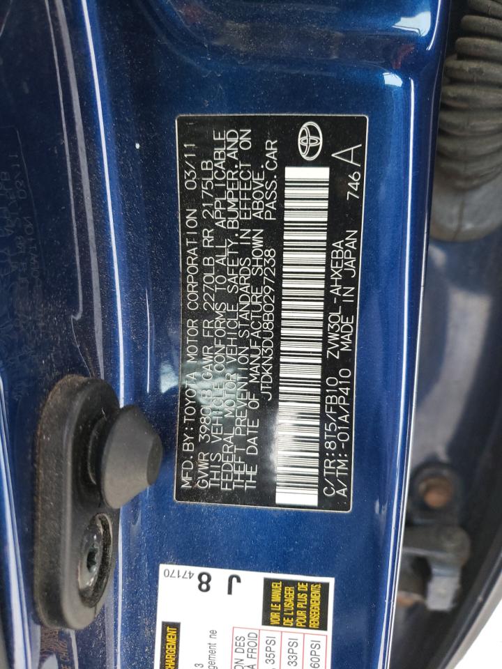 Photo 10 from auction – 2011 TOYOTA PRIUS with VIN JTDKN3DU8B0297238