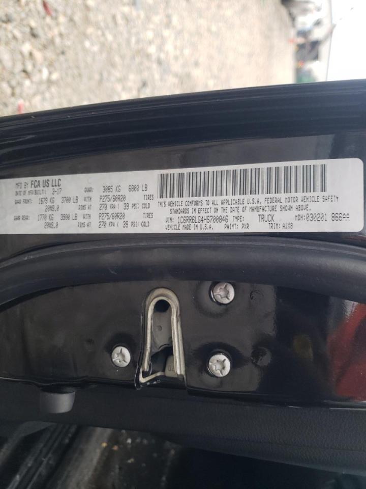Photo 10 from auction – 2017 RAM 1500 SLT with VIN 1C6RR6LG4HS700846