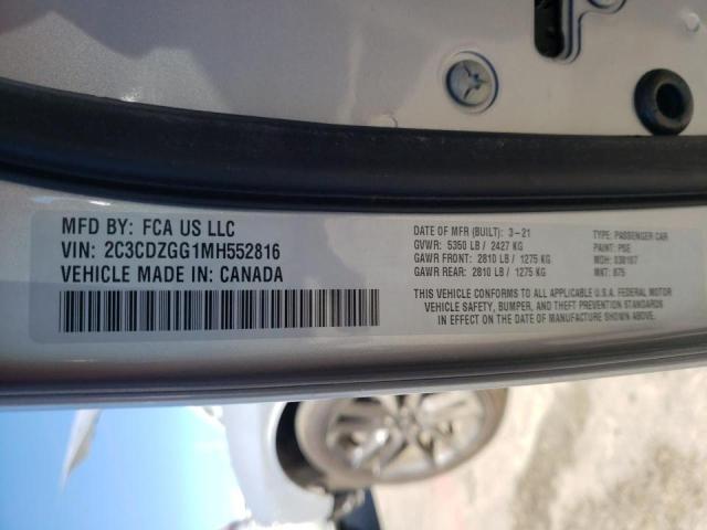 Photo 10 from auction – 2021 DODGE CHALLENGER with VIN 2C3CDZGG1MH552816