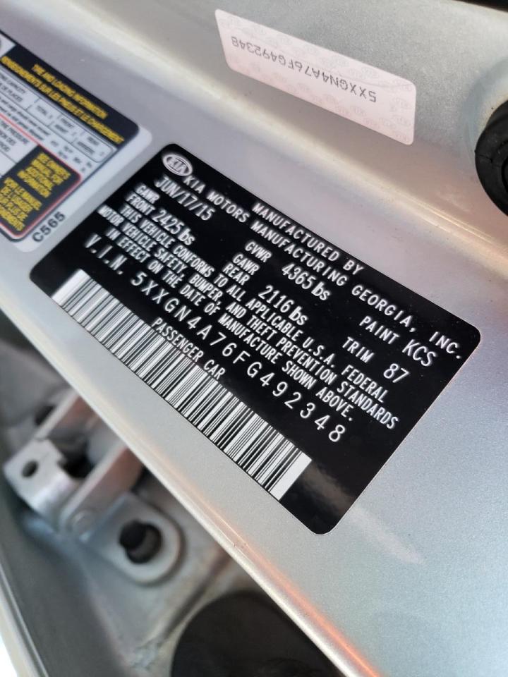 Photo 10 from auction – 2015 KIA OPTIMA EX with VIN 5XXGN4A76FG492348
