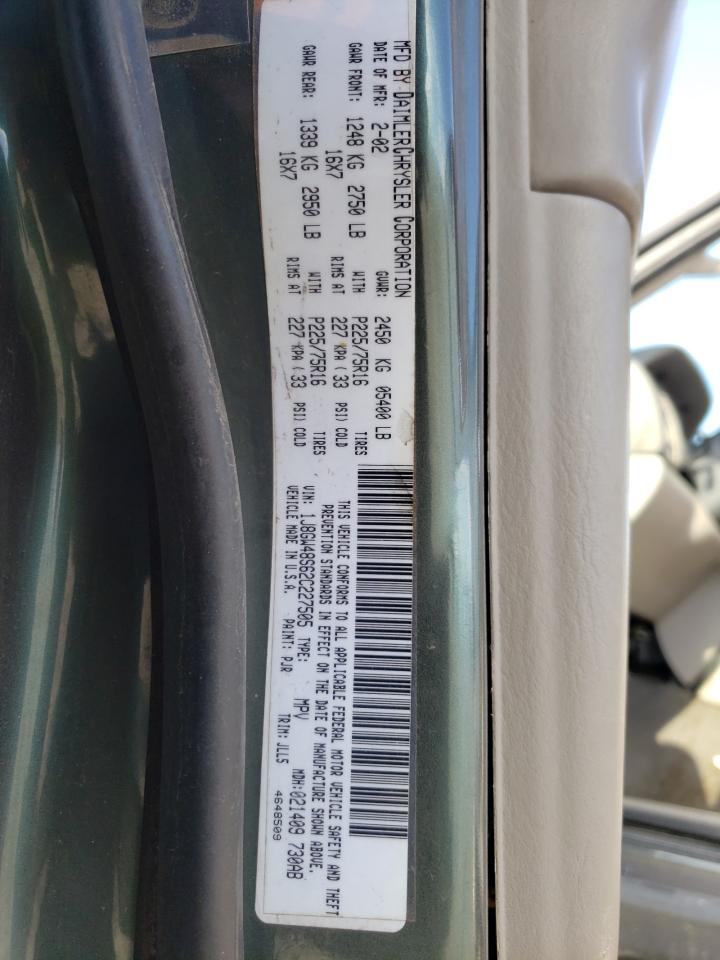 Photo 10 from auction – 2002 JEEP GRAND CHER with VIN 1J8GW48S62C227505