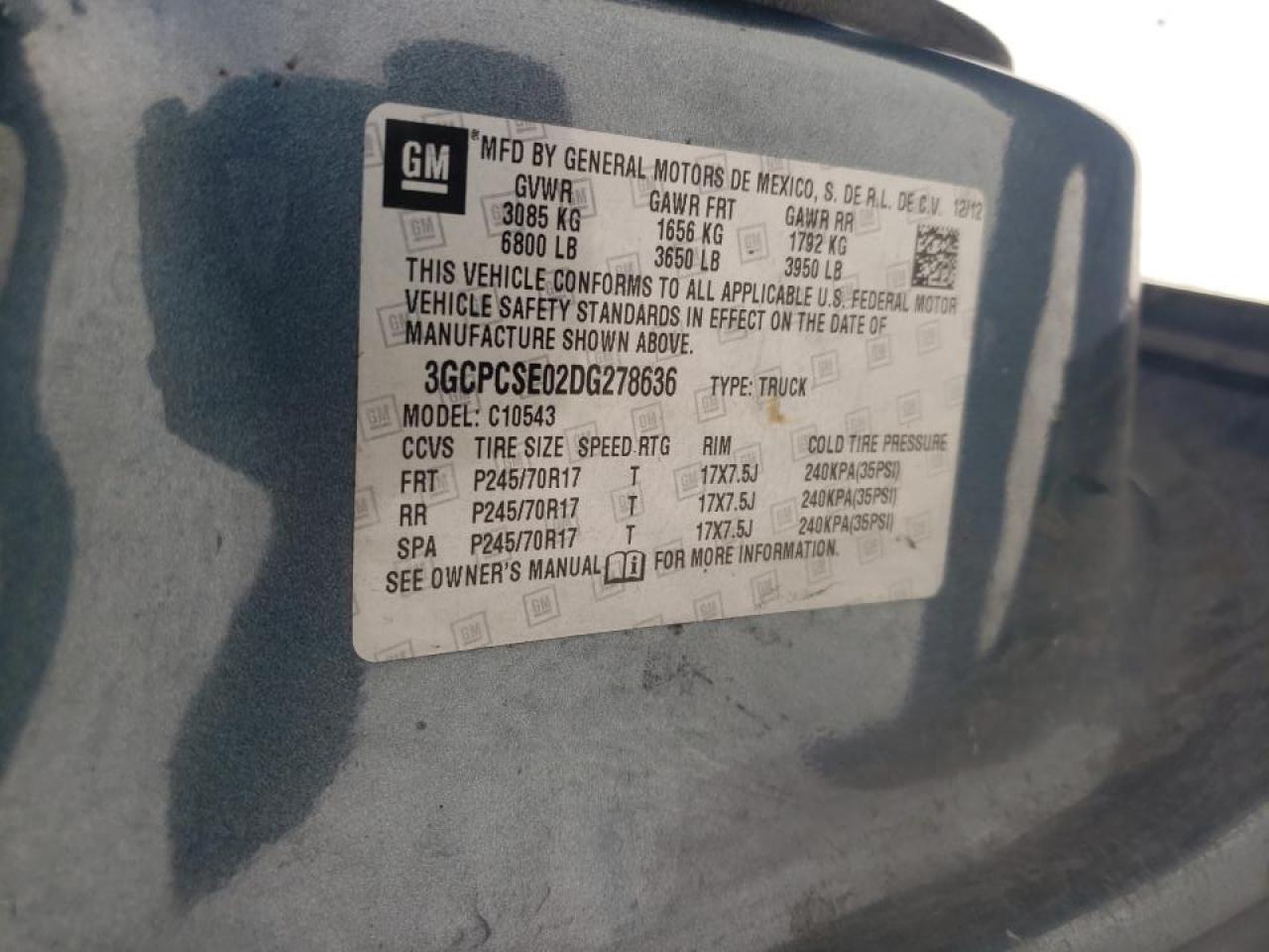 Photo 10 from auction – 2013 CHEVROLET SILVERADO with VIN 3GCPCSE02DG278636