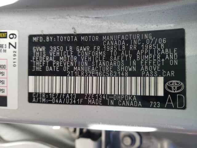 Photo 10 from auction – 2006 TOYOTA MATRIX with VIN 2T1LR32E16C563148