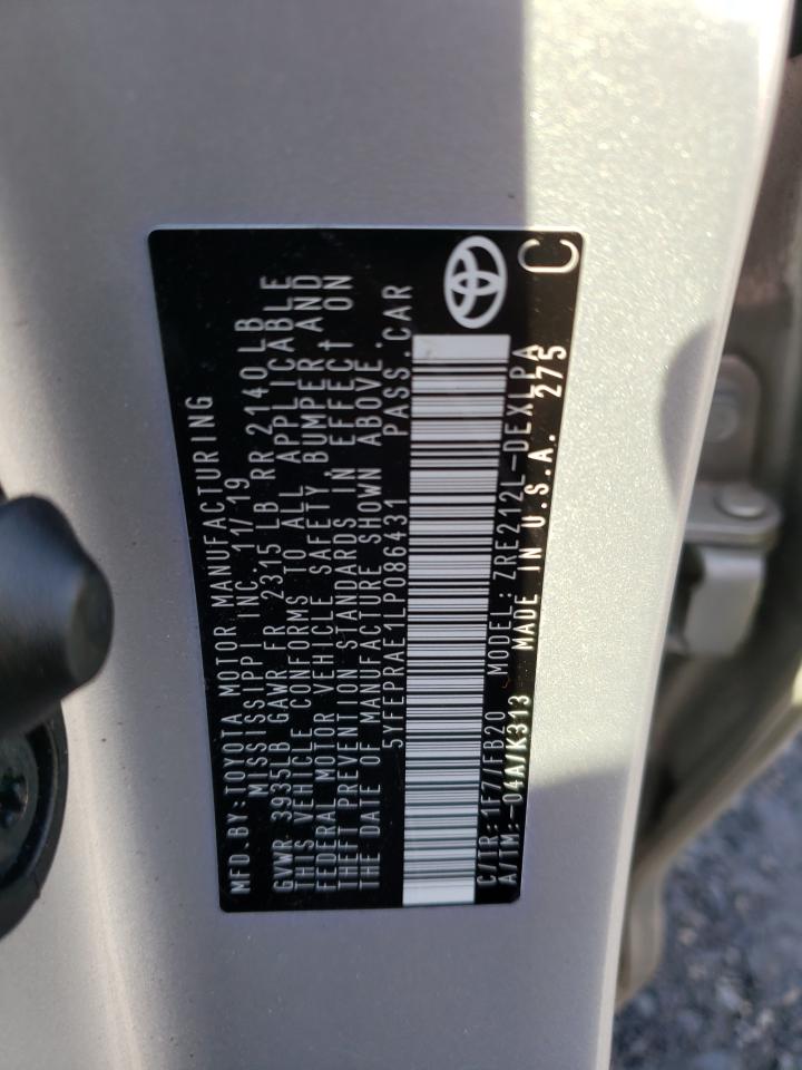 Photo 10 from auction – 2020 TOYOTA COROLLA LE with VIN 5YFEPRAE1LP086431