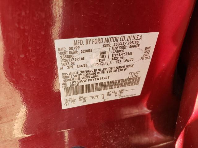 Photo 10 from auction – 2000 FORD F250 SUPER with VIN 1FTNW21F3YEA19238