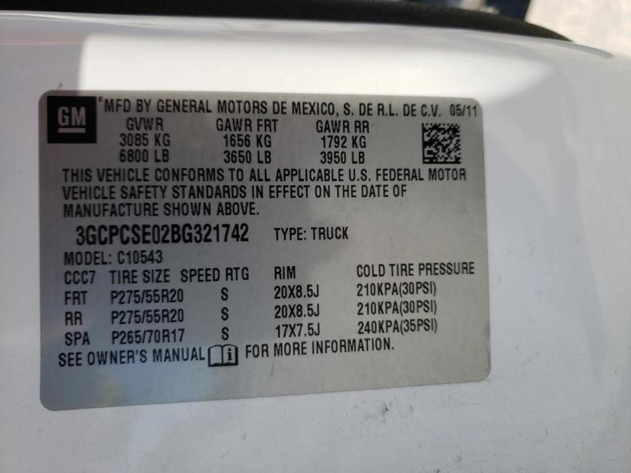 صورة رقم 10 من المزاد - 2011 CHEVROLET SILVERADO مع VIN 3GCPCSE02BG321742