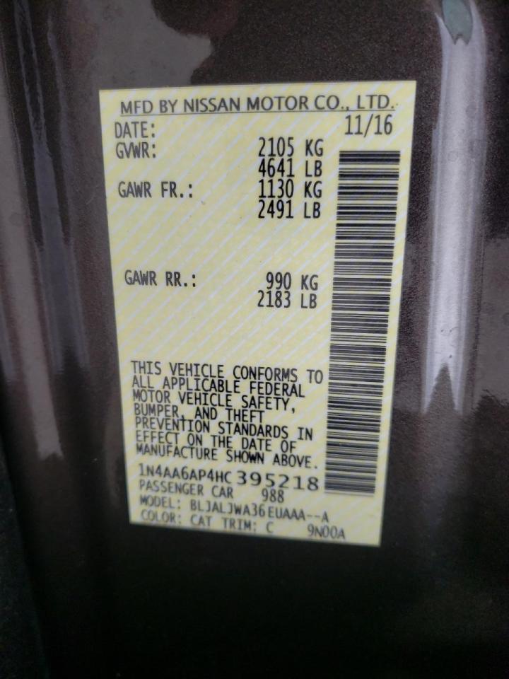 Photo 10 from auction – 2017 NISSAN MAXIMA 3.5 with VIN 1N4AA6AP4HC395218