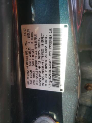 Photo 10 from auction – 2007 HONDA ACCORD with VIN 1HGCM56367A216487