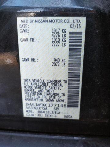 Photo 10 from auction – 2016 NISSAN ALTIMA 2.5 with VIN 1N4AL3AP1GC177146