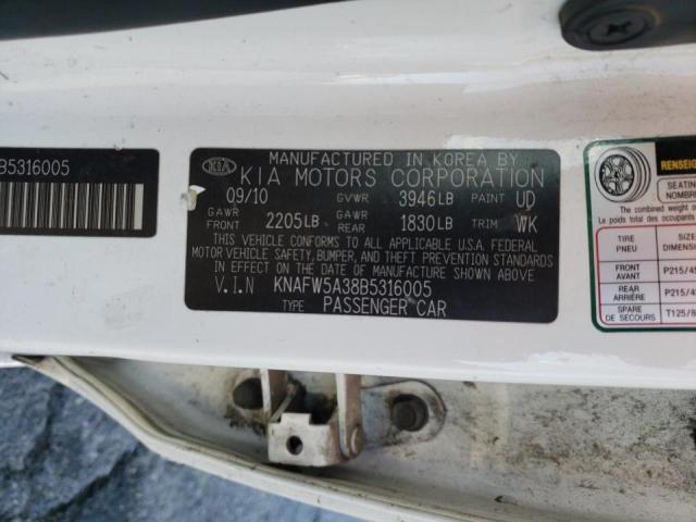 Photo 10 from auction – 2011 KIA FORTE SX with VIN KNAFW5A38B5316005
