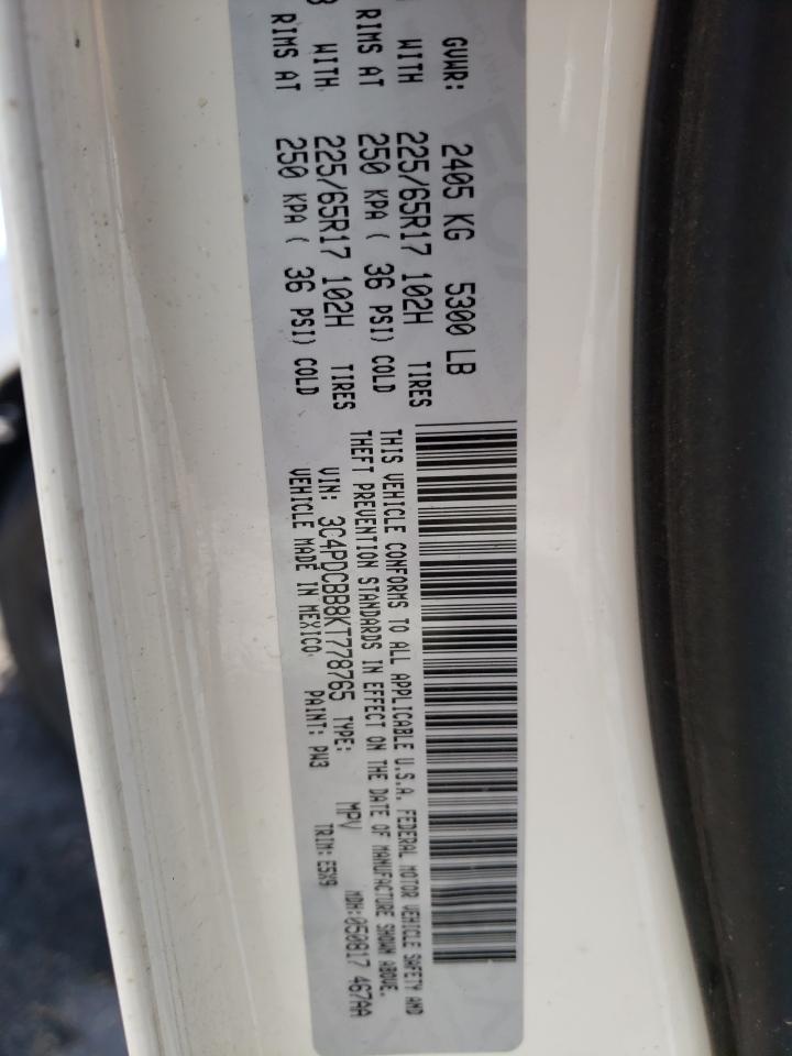 Photo 10 from auction – 2019 DODGE JOURNEY SE with VIN 3C4PDCBB8KT778765