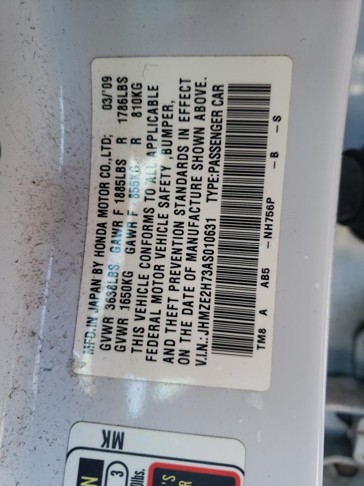 Photo 10 from auction – 2010 HONDA INSIGHT EX with VIN JHMZE2H73AS010631