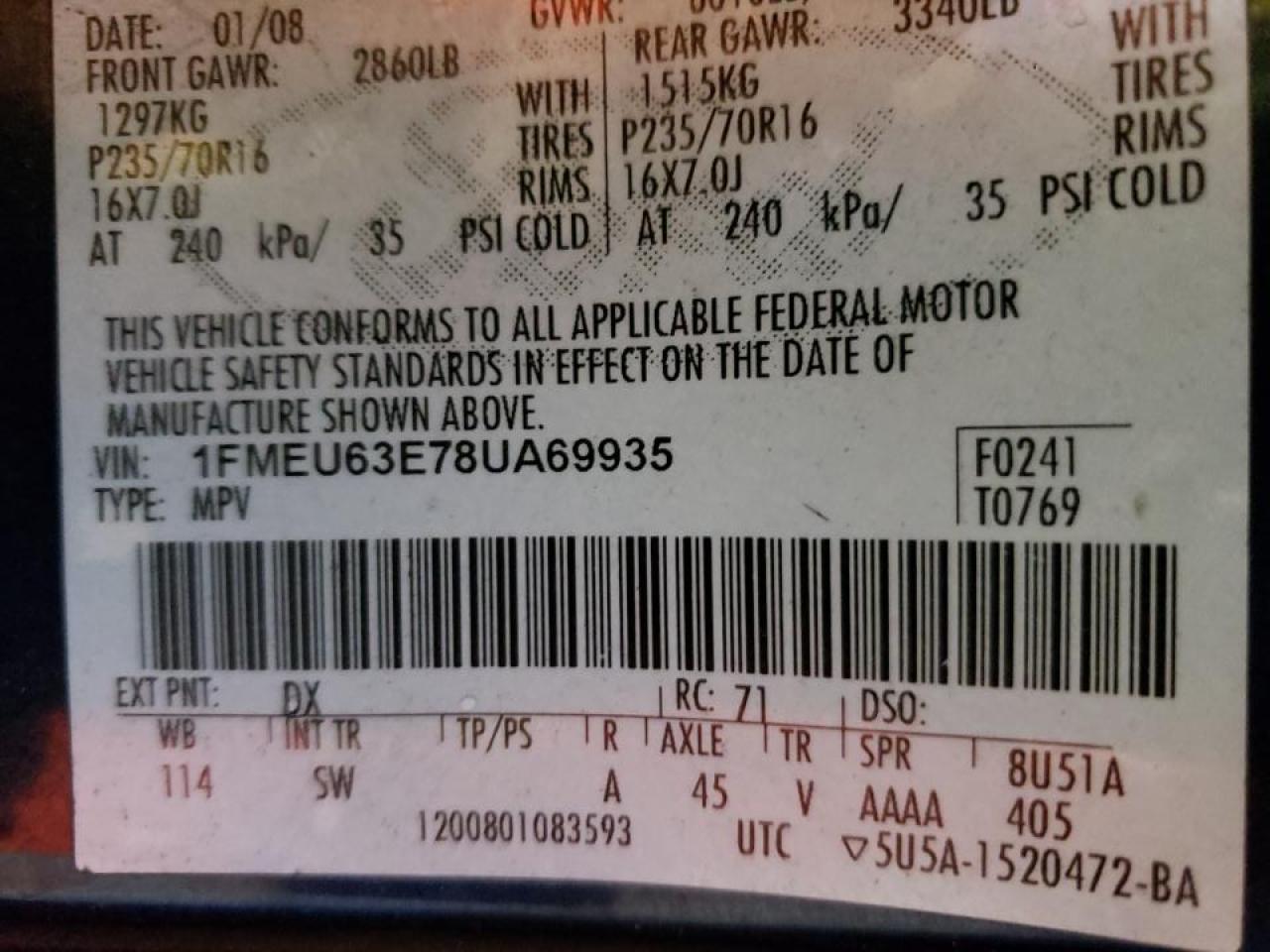 Photo 10 from auction – 2008 FORD EXPLORER X with VIN 1FMEU63E78UA69935
