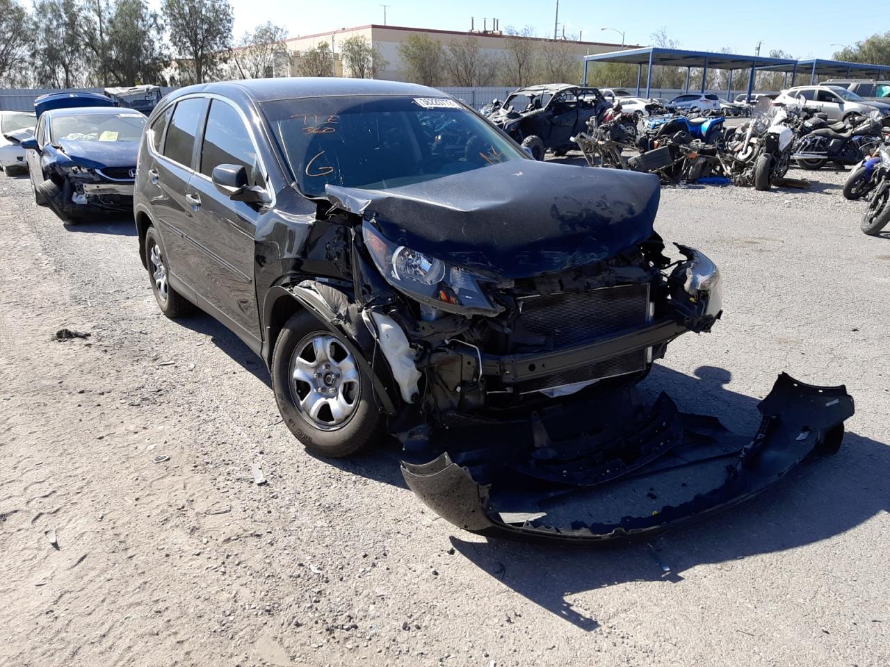 HONDA CR-V LX 2014 with VIN 5J6RM3H38EL019925 - Photo from auction