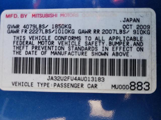 Photo 10 from auction – 2010 MITSUBISHI LANCER ES/ with VIN JA32U2FU4AU013183