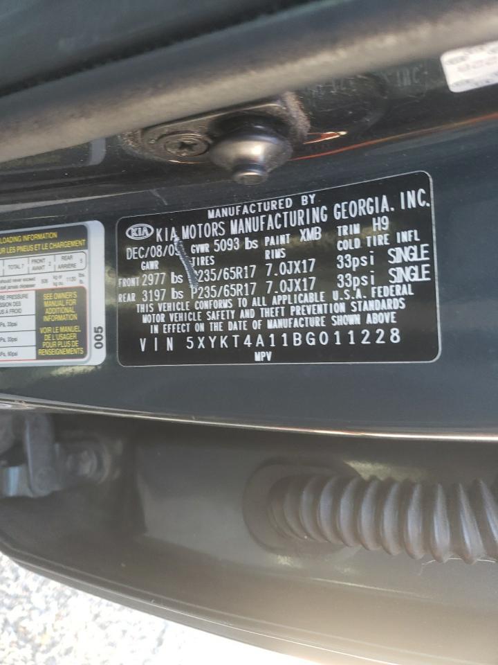 Photo 10 from auction – 2011 KIA SORENTO BA with VIN 5XYKT4A11BG011228