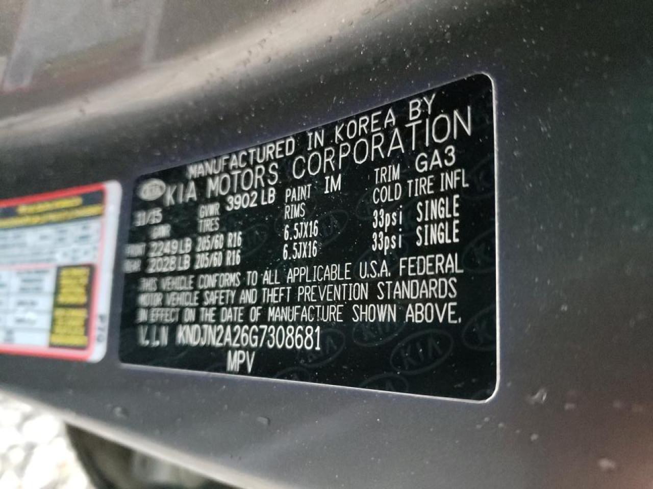 Photo 10 from auction – 2016 KIA SOUL with VIN KNDJN2A26G7308681