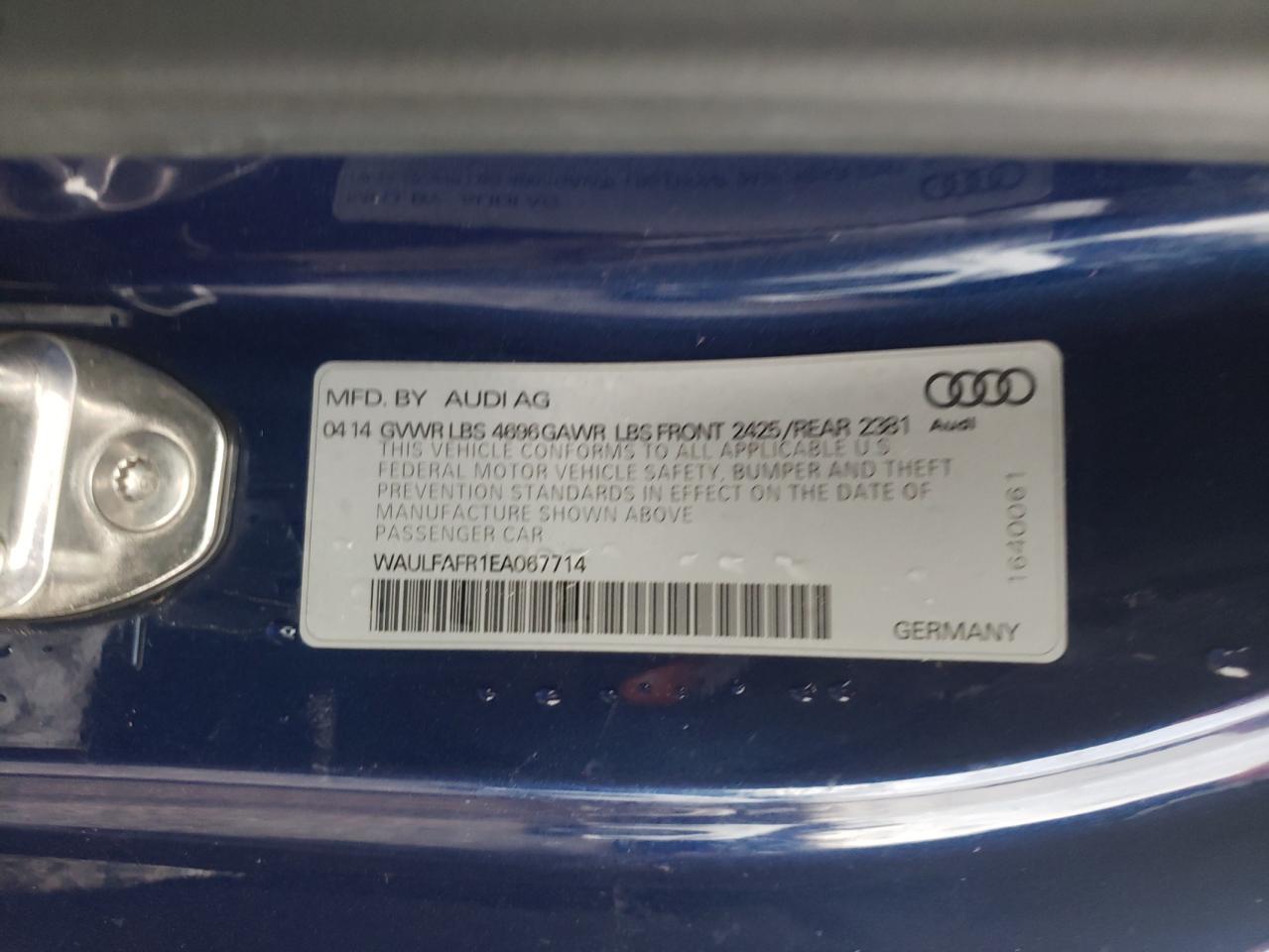 Photo 10 from auction – 2014 AUDI A5 PREMIUM with VIN WAULFAFR1EA067714
