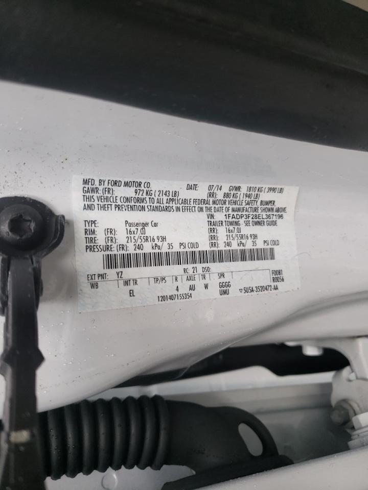 Photo 10 from auction – 2014 FORD FOCUS SE with VIN 1FADP3F28EL367196