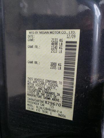 Фото 10 с аукциона – 2010 NISSAN MAXIMA S с VIN 1N4AA5AP2AC829670