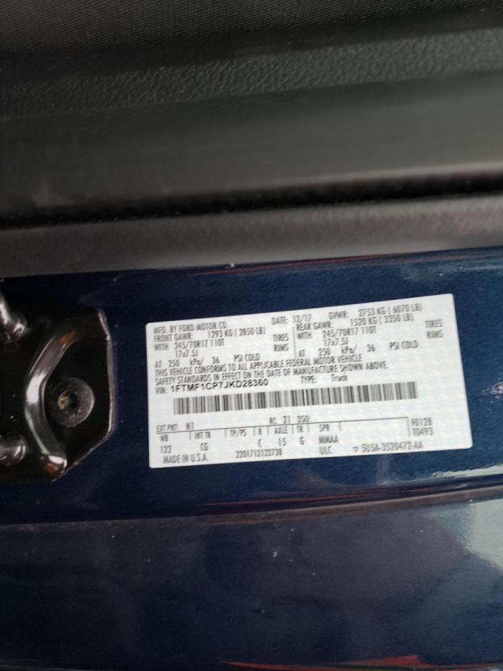 Photo 10 from auction – 2018 FORD F150 with VIN 1FTMF1CP7JKD28360