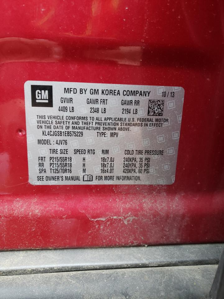 Photo 10 from auction – 2014 BUICK ENCORE with VIN KL4CJGSB1EB575229